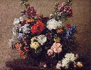 Henri Fantin-Latour Latour Bouquet of Diverse Flowers Sweden oil painting artist